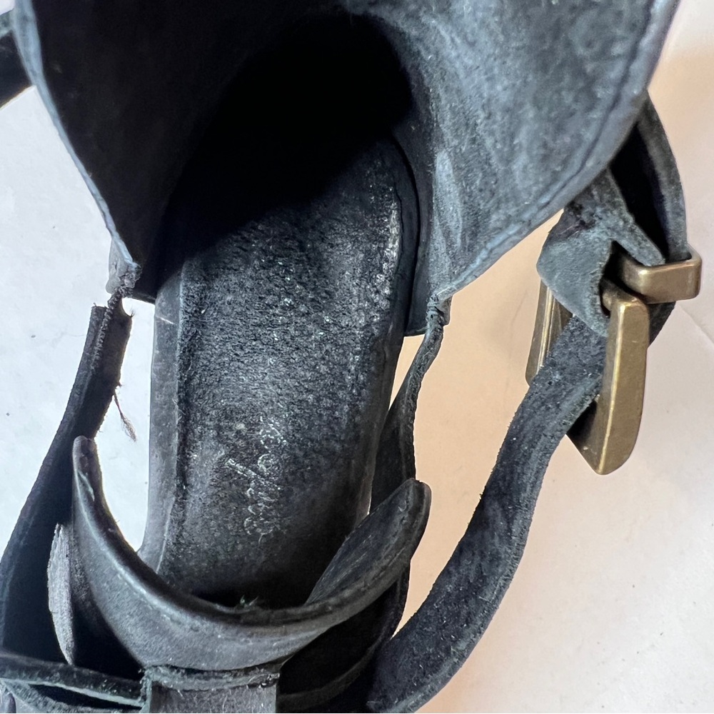 Free People Black Leather Salida Clog Wedges 8.5 - Picture 15 of 15